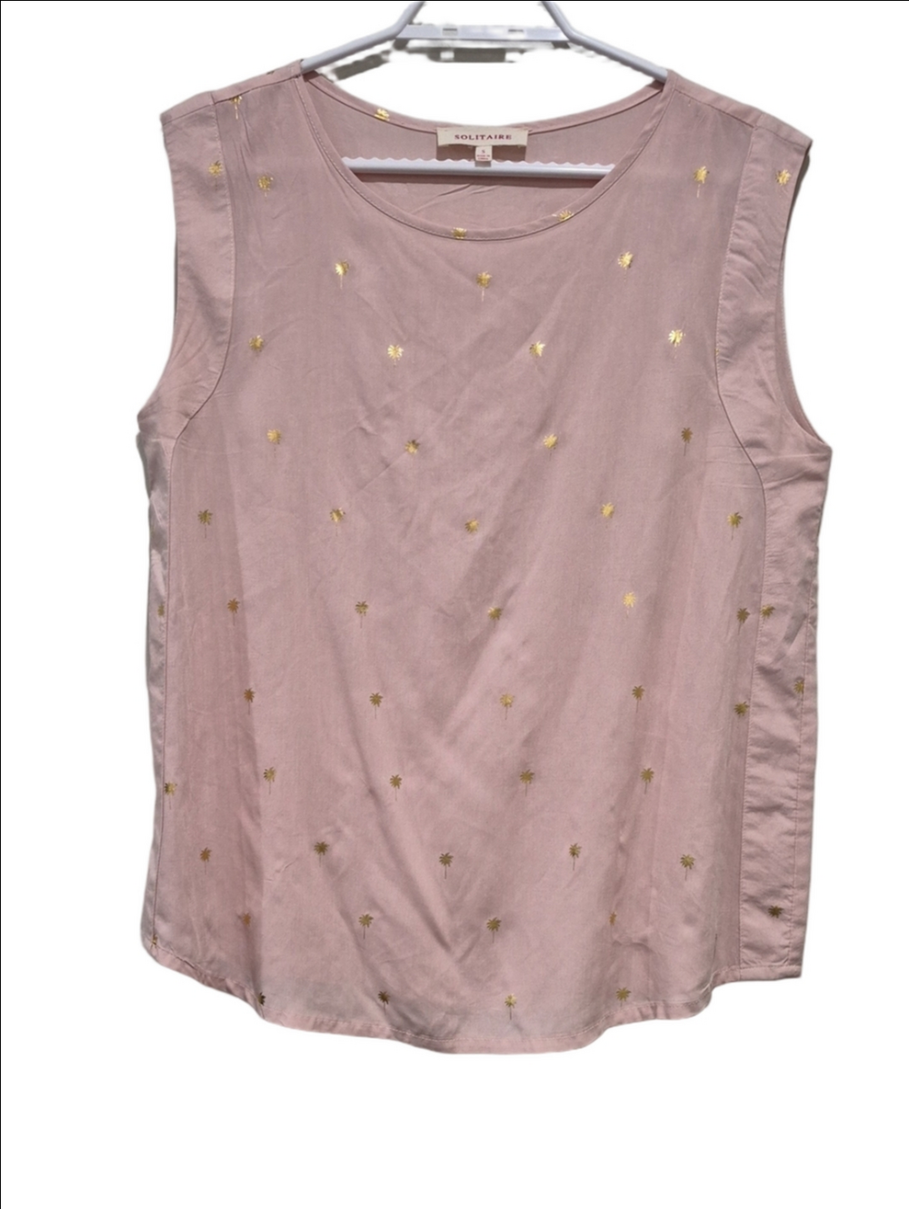 Solitaire Pink Blouse with Gold Star Foil Print